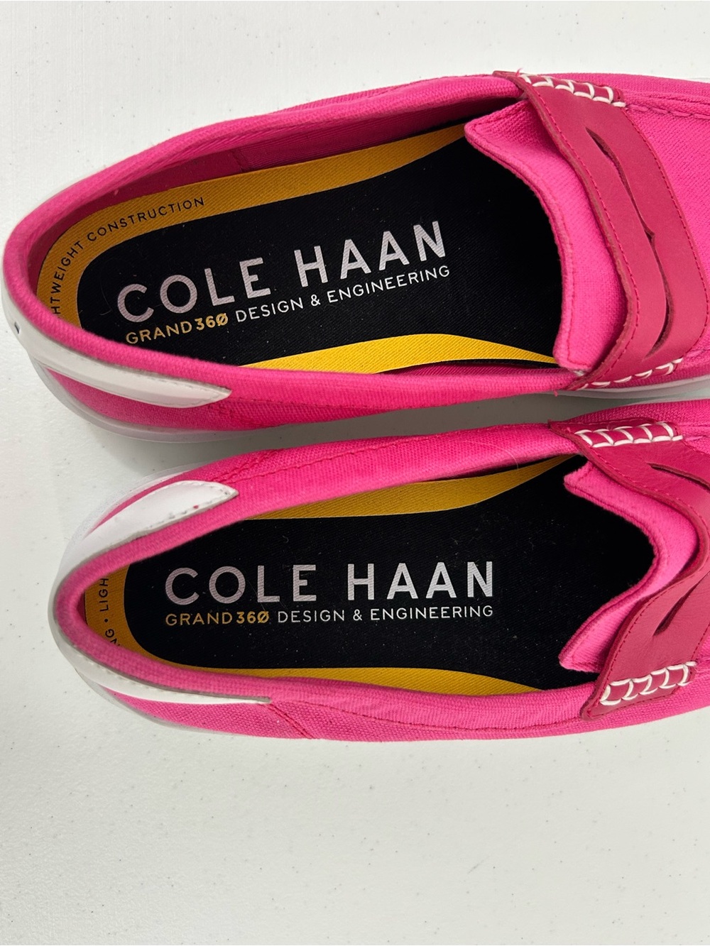 Cole Haan Grand 360 Pink Canvas Loafers Size 9B - Picture 6 of 8